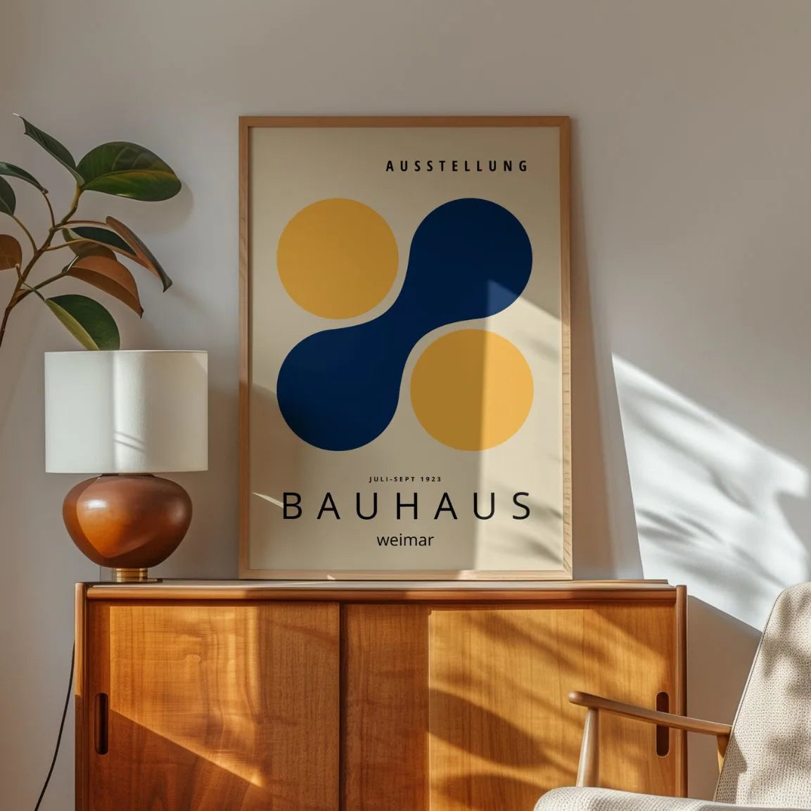 Bauhaus Círculos Amarillos Póster