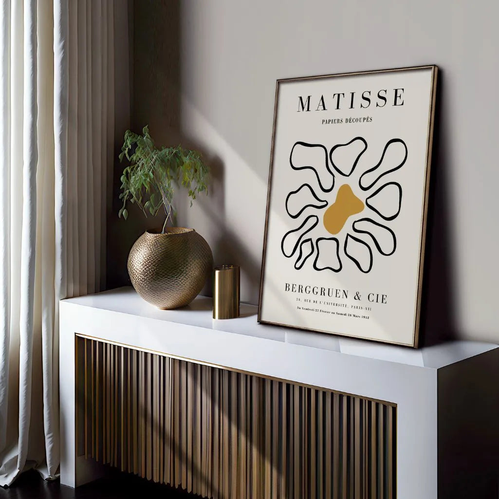 Póster Matisse Flor Abstracta Mostaza