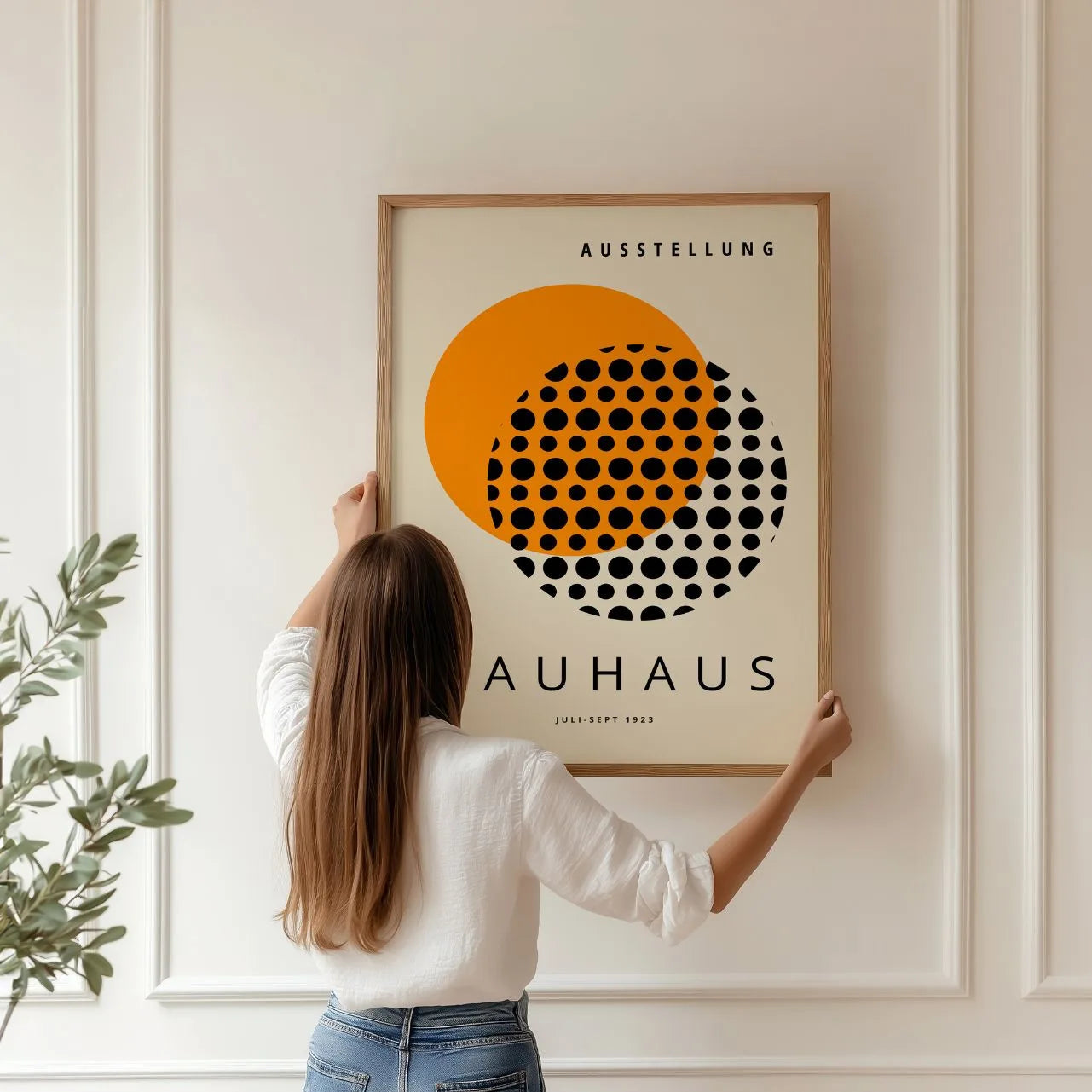 Bauhaus Naranja Puntos Póster