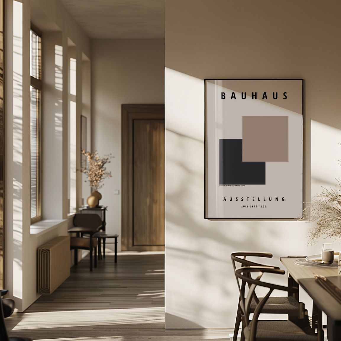 Póster Bauhaus Cuadrado Geométrico
