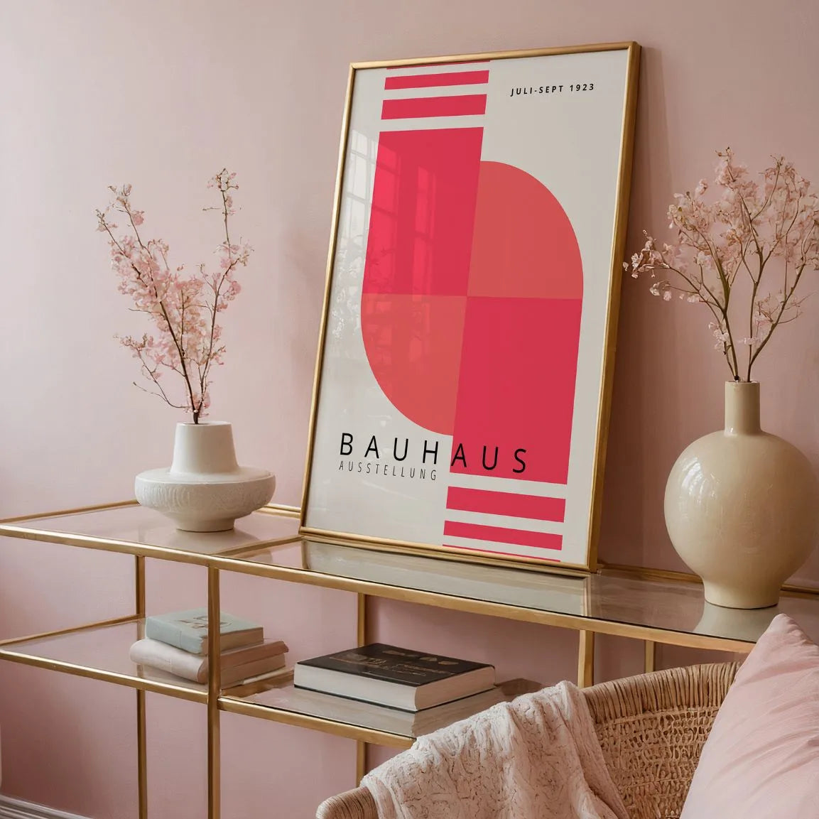 Bauhaus Ritmo Rosa Póster
