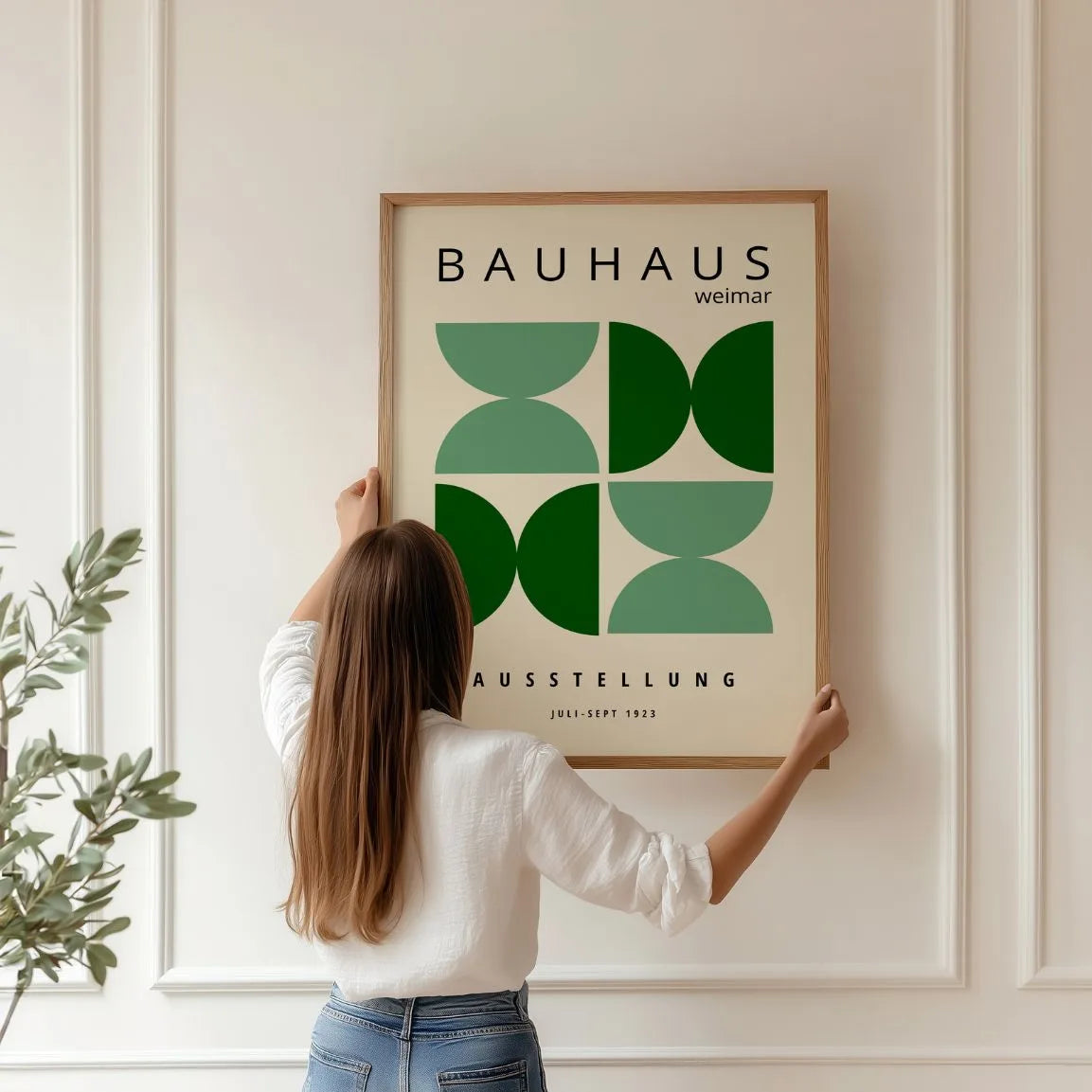 Póster Bauhaus Elementos Verdes