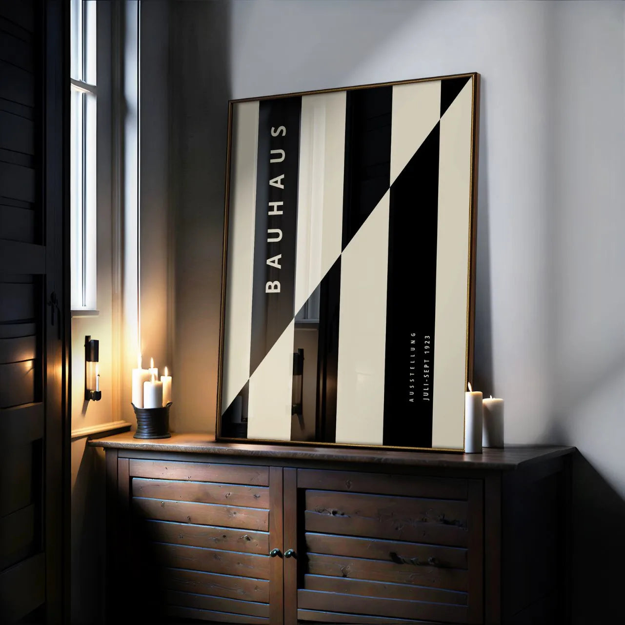 Bauhaus Negro Beige Póster