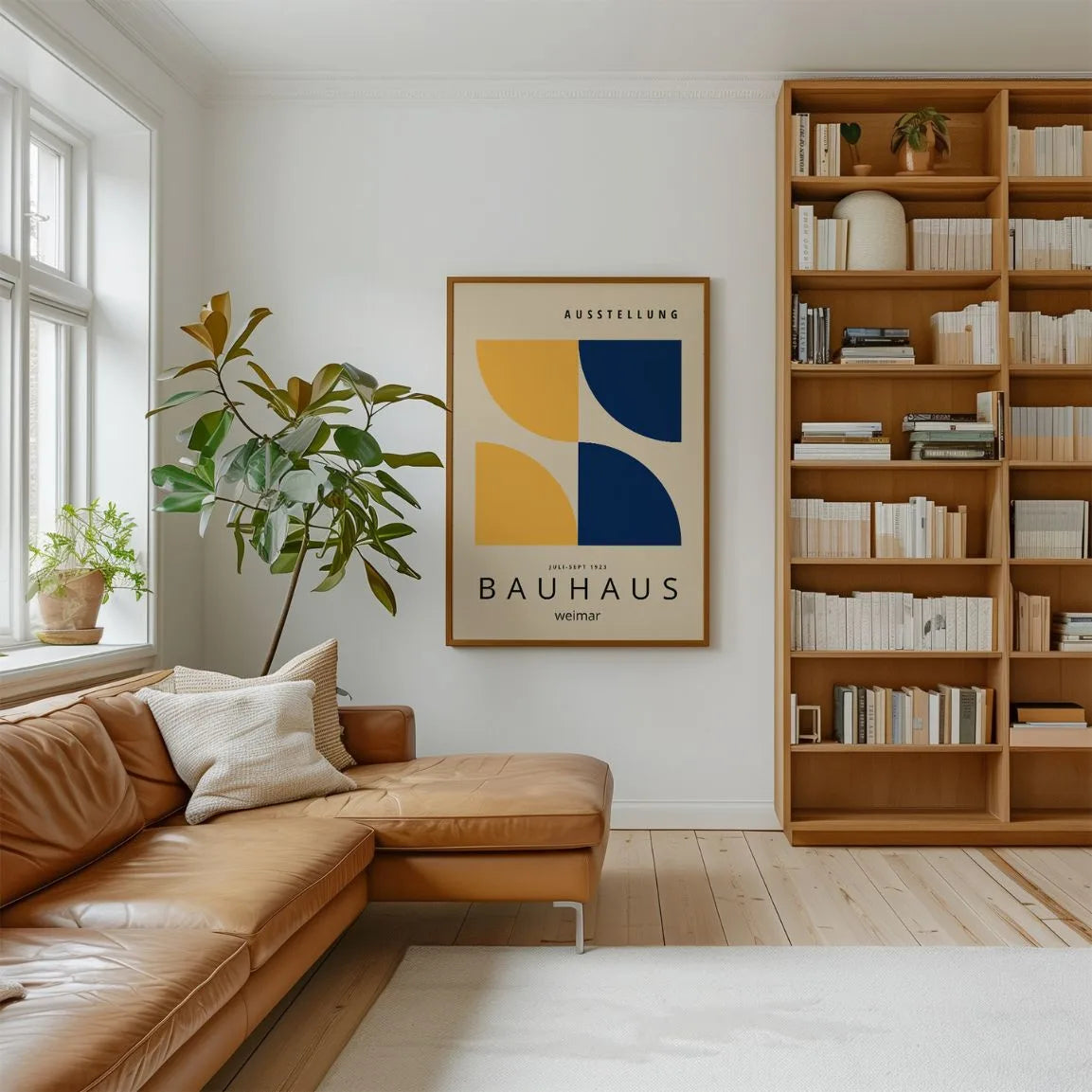 Bauhaus Amarillo Azul Marino Póster