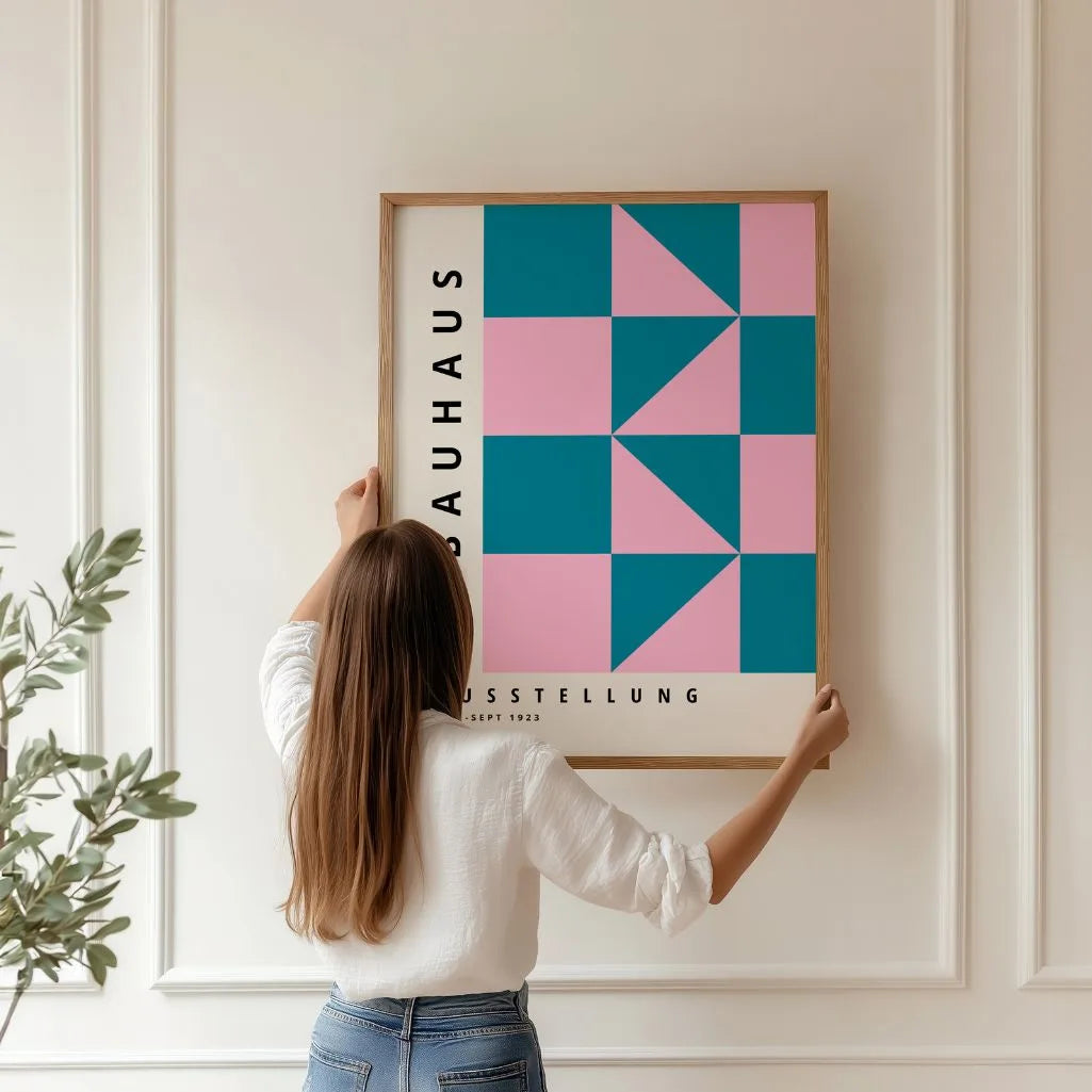 Bauhaus Rosa Turquesa Póster