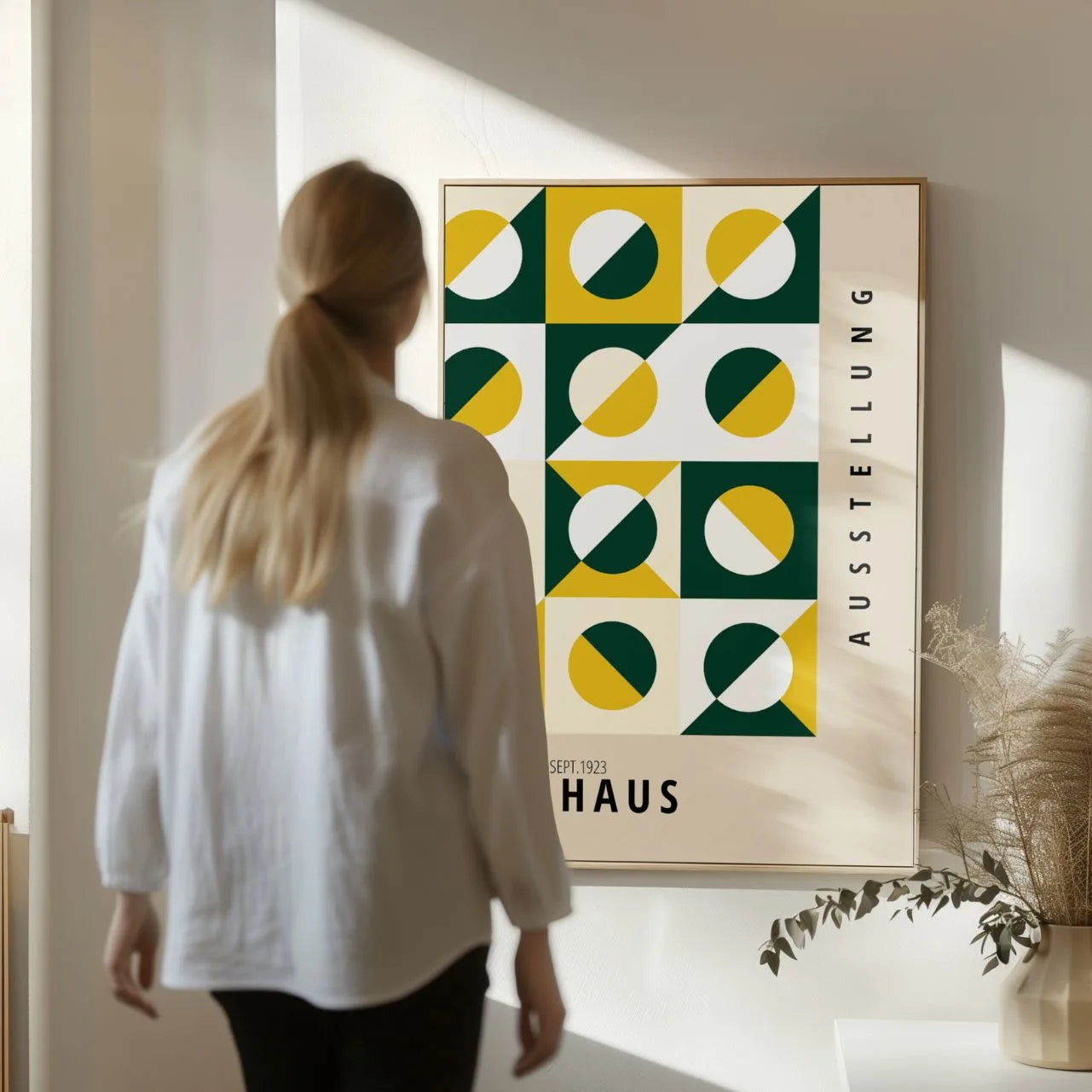 Bauhaus Verde Dorado Póster