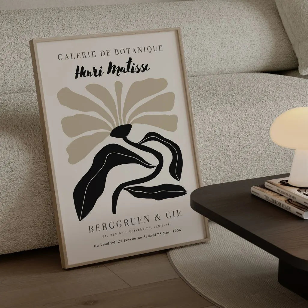 Henri Matisse – Póster Flor Negro Beige