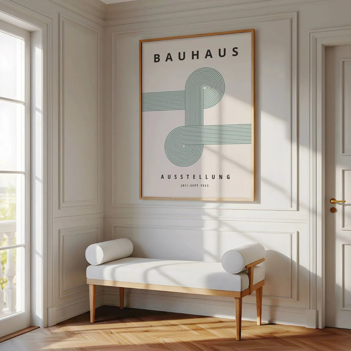 Bauhaus Intersección De Líneas Verdes Póster