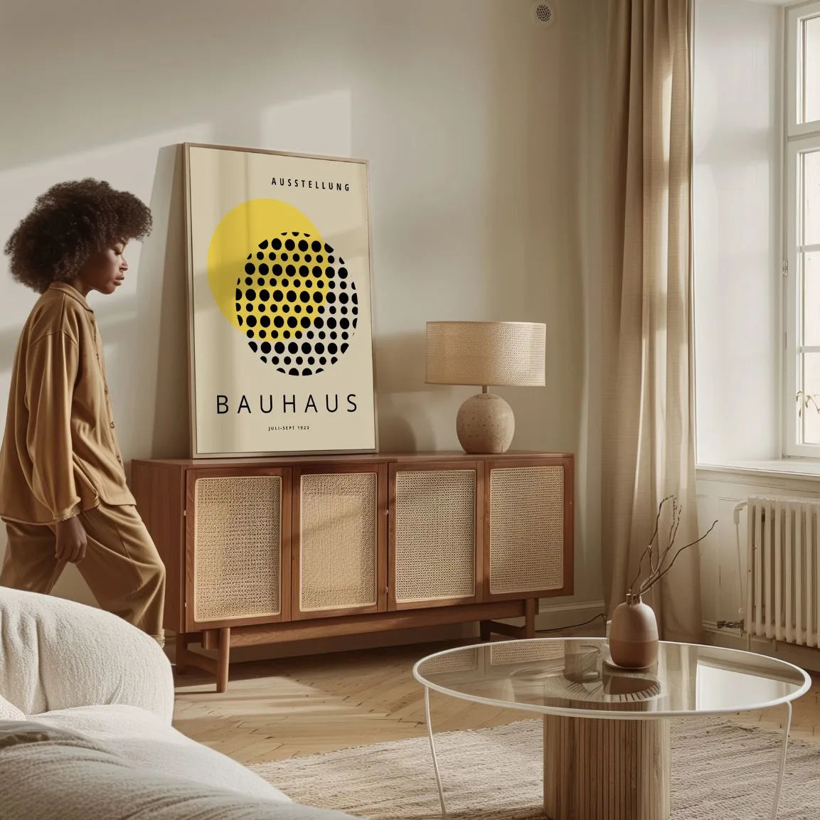 Bauhaus Sol Amarillo Póster