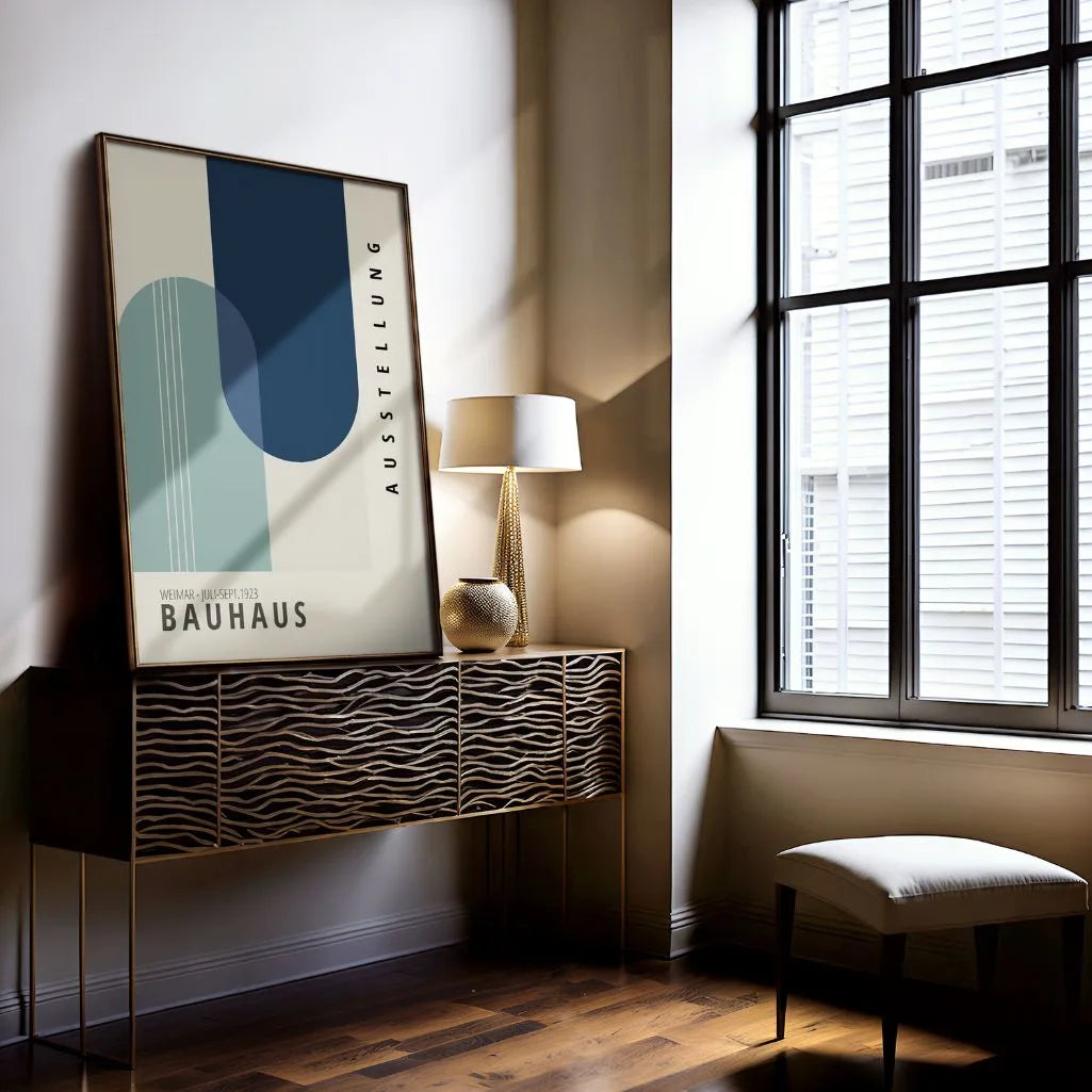 Bauhaus Azul Beige Póster