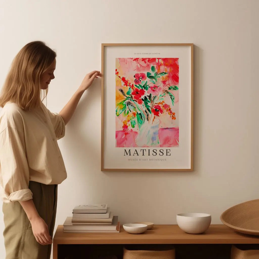 Matisse Rojo Flores Póster