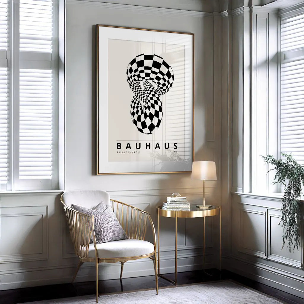 Bauhaus Beige Negro Póster