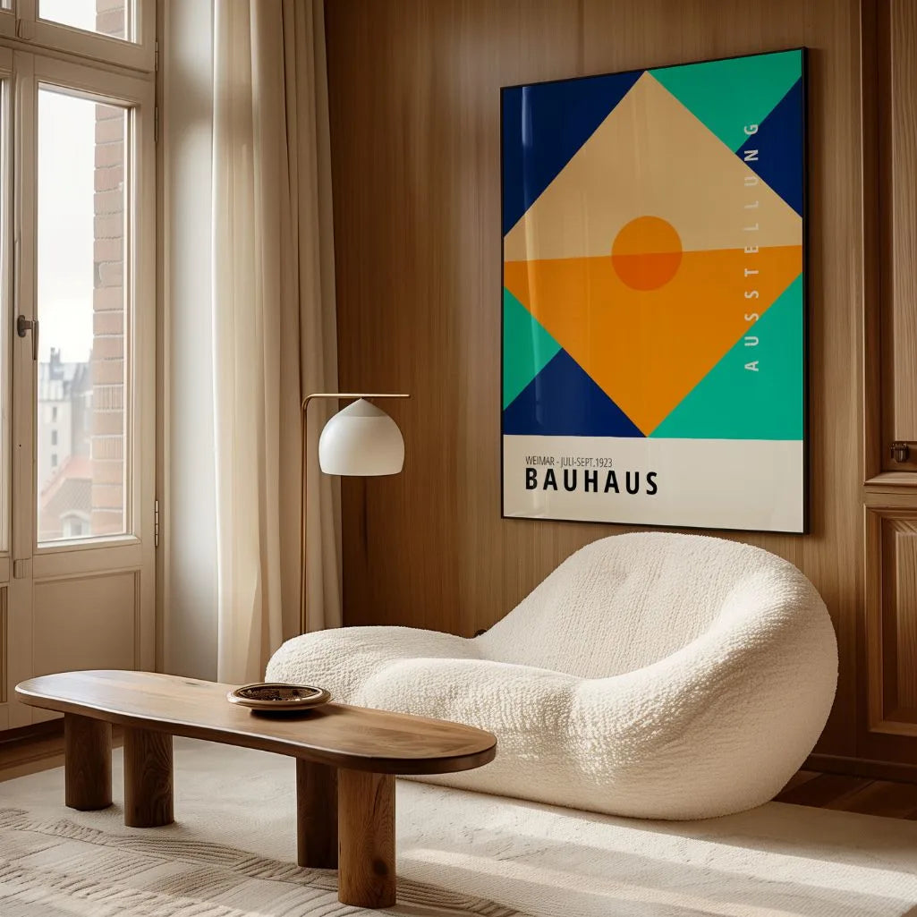 Bauhaus Naranja Turquesa Póster