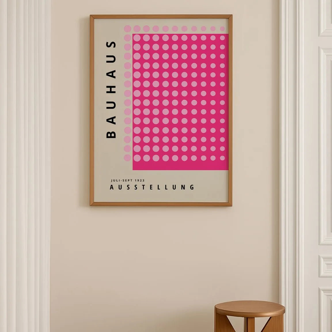 Bauhaus Ritmo De Puntos Rosas Póster