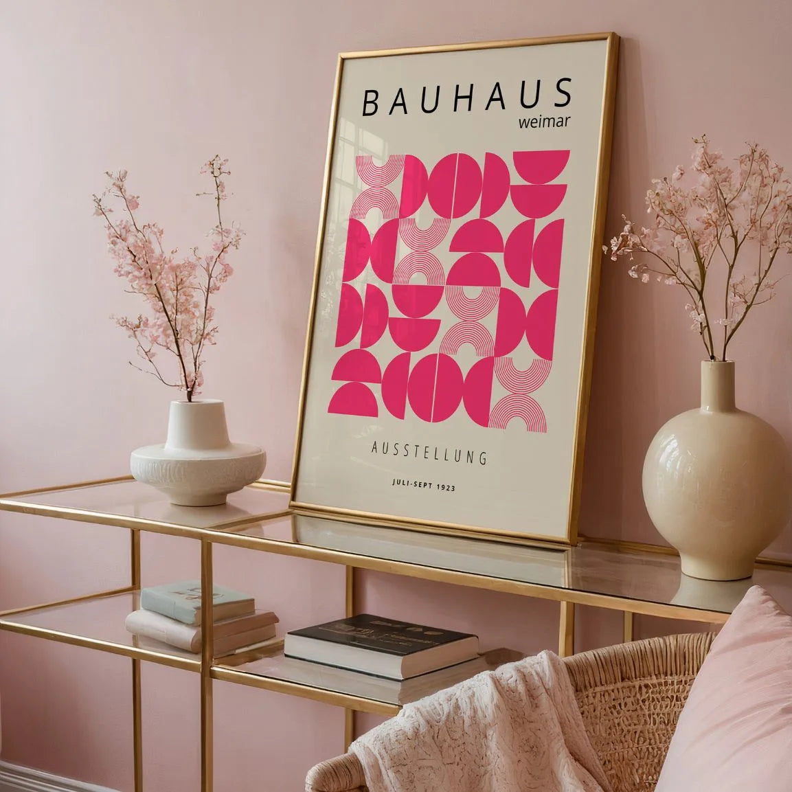 Bauhaus Hemisferios Rosas Póster