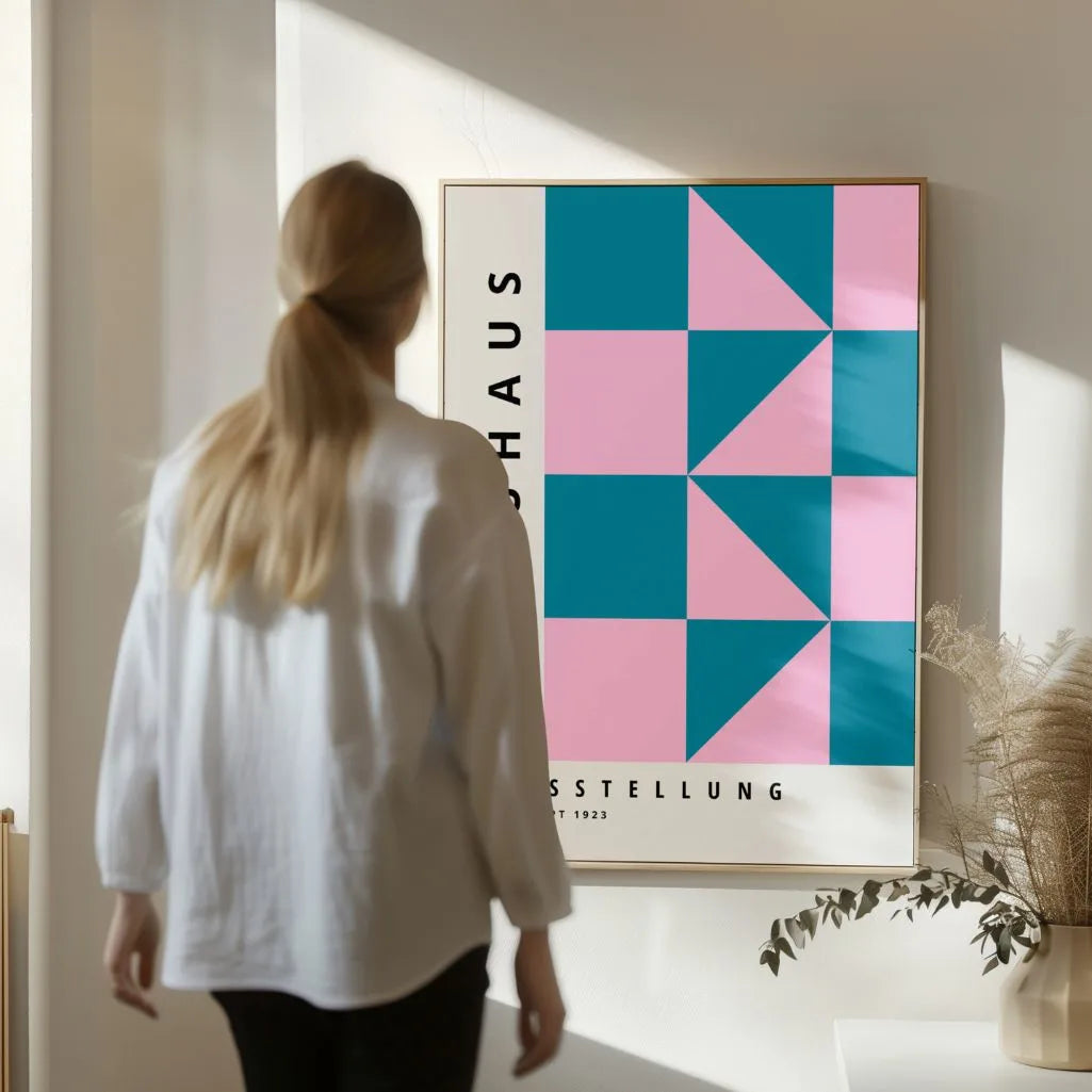 Bauhaus Rosa Turquesa Póster