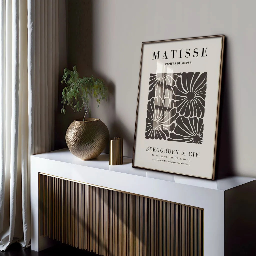 Matisse Marrón Flores Póster