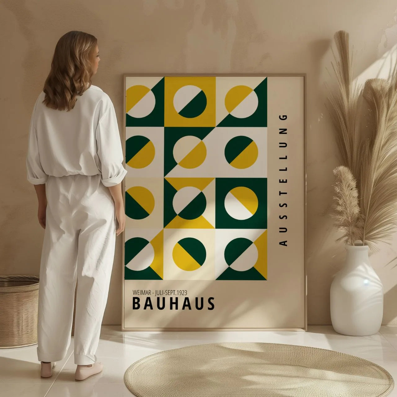 Bauhaus Verde Dorado Póster