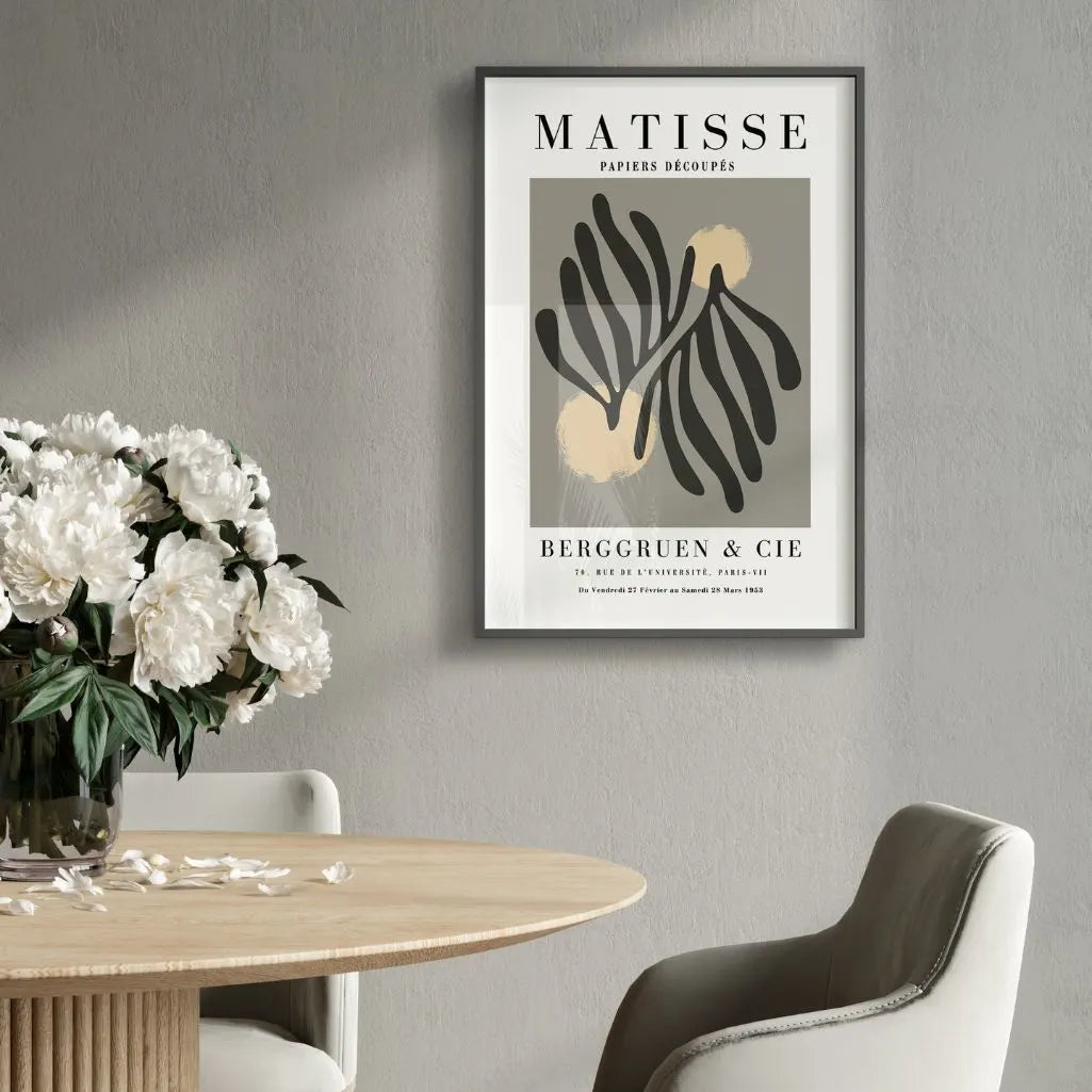 Póster Matisse Hojas Grises