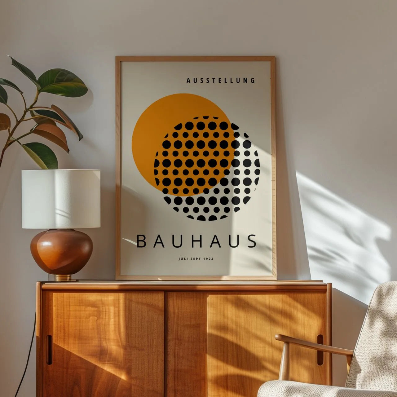 Bauhaus Naranja Puntos Póster
