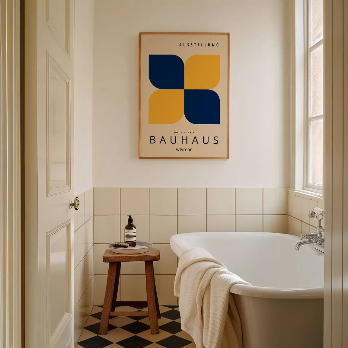 Bauhaus Amarillo Azul Marino Póster