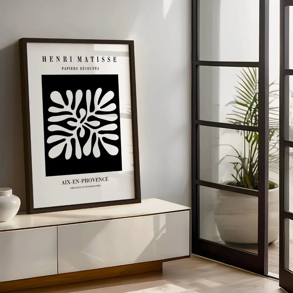 Póster Matisse Blanco Sobre Negro Recorte