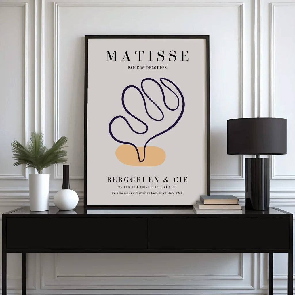 Póster Matisse Acento Naranja Azul Marino
