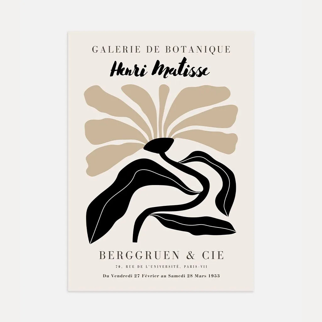 Henri Matisse – Póster Flor Negro Beige