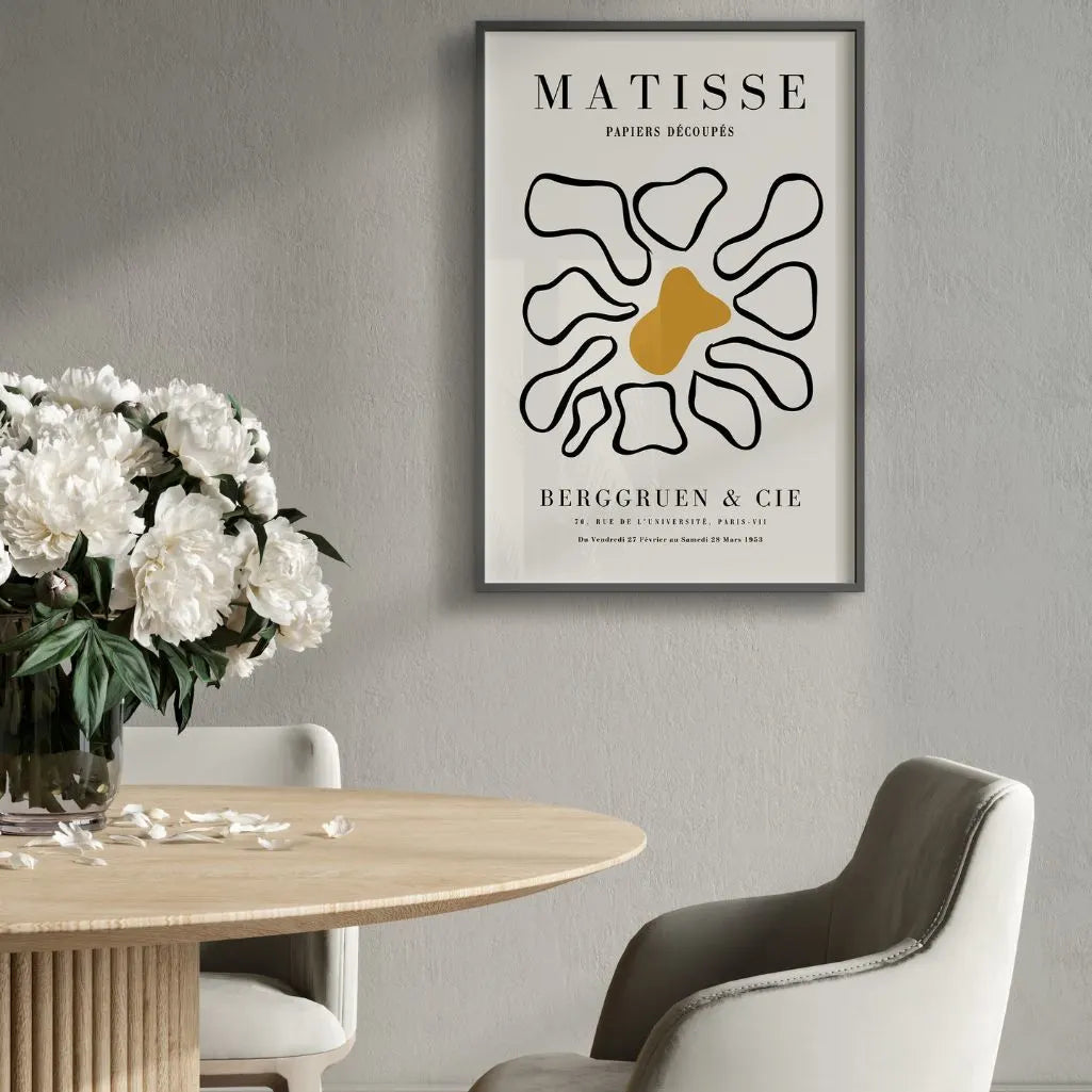 Póster Matisse Flor Abstracta Mostaza