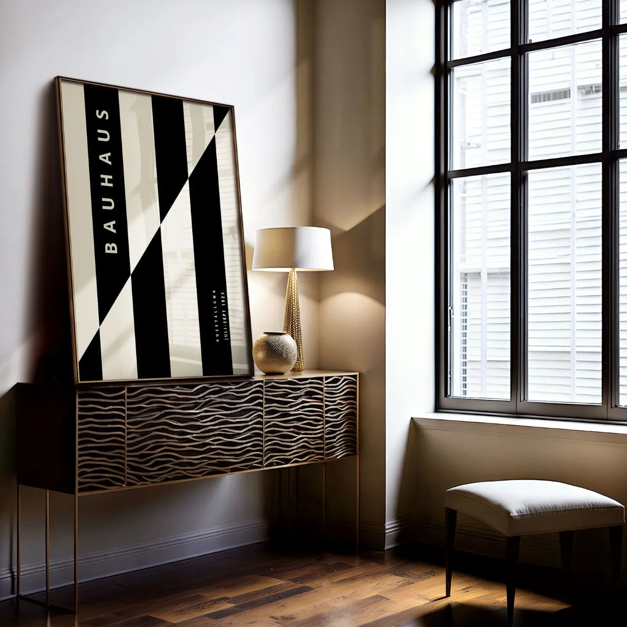 Bauhaus Negro Beige Póster