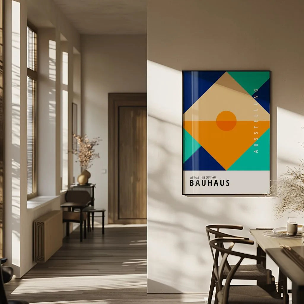 Bauhaus Naranja Turquesa Póster