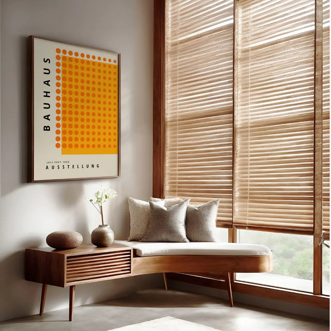 Bauhaus Naranja Ritmo Póster