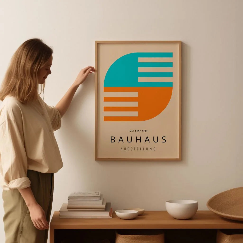 Bauhaus Turquesa Naranja Póster