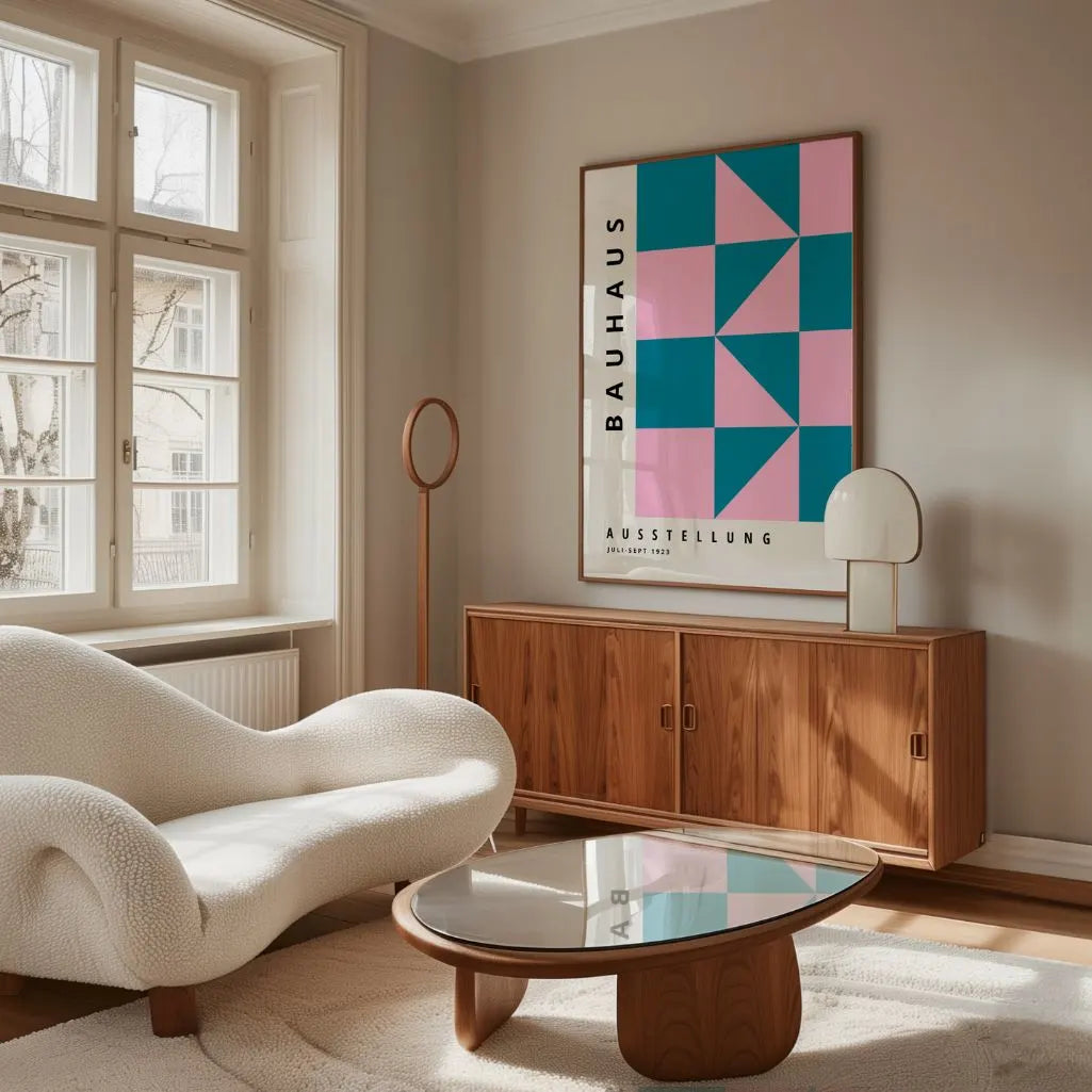 Bauhaus Rosa Turquesa Póster