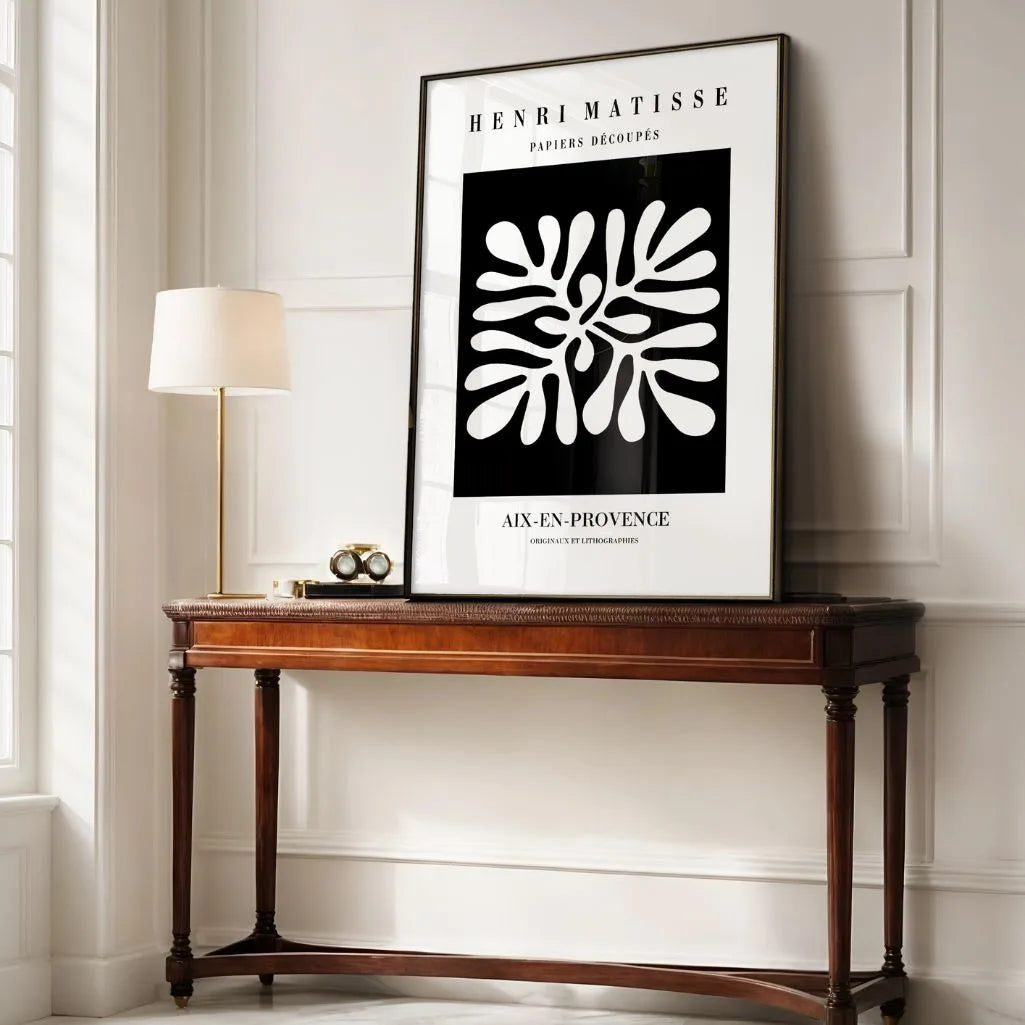 Póster Matisse Blanco Sobre Negro Recorte
