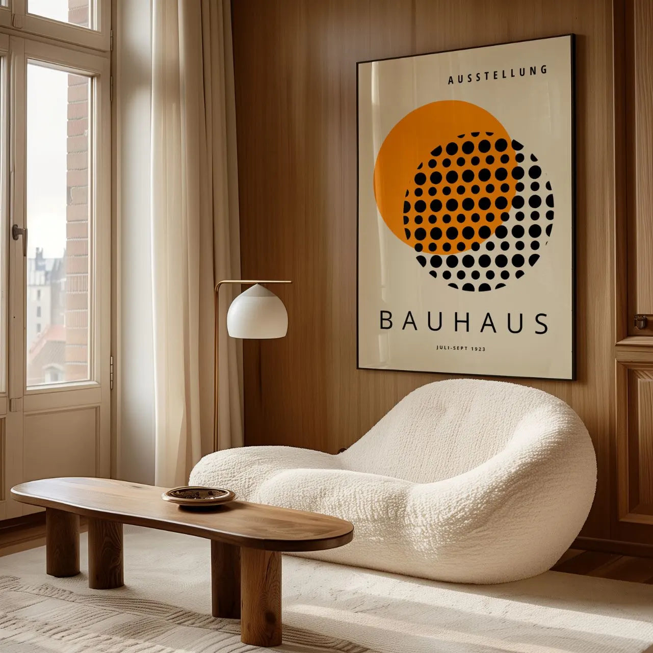 Bauhaus Naranja Puntos Póster