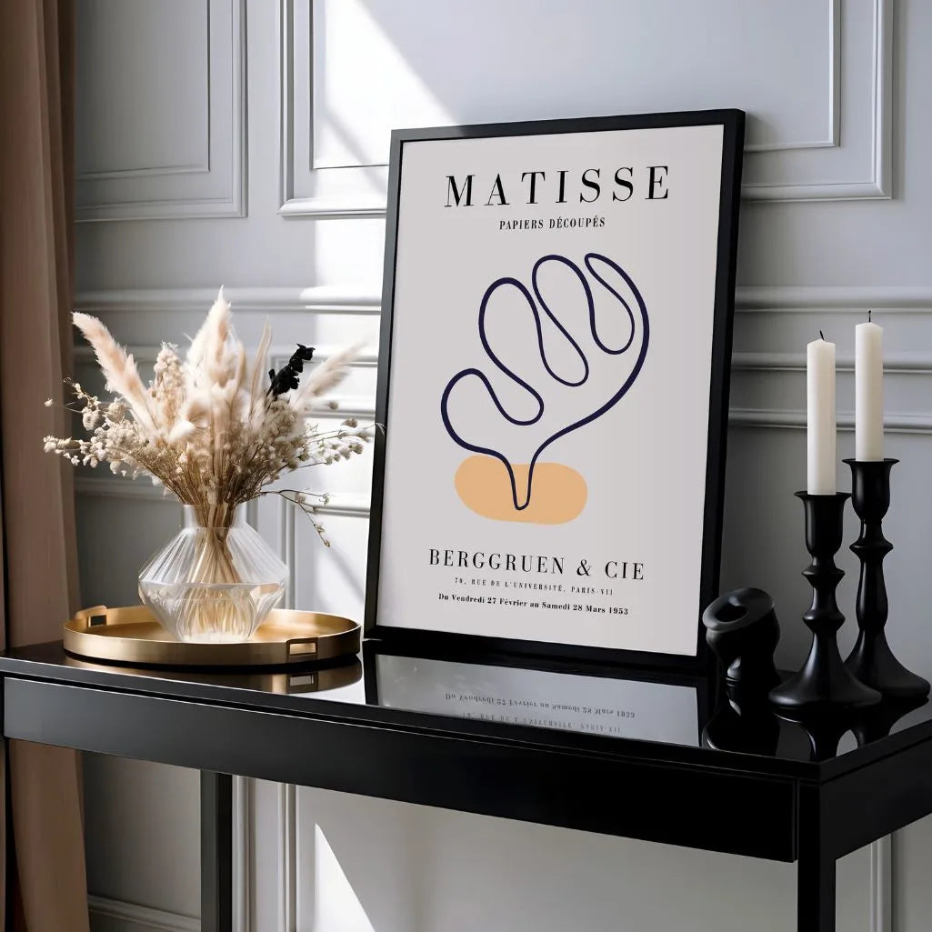Póster Matisse Acento Naranja Azul Marino