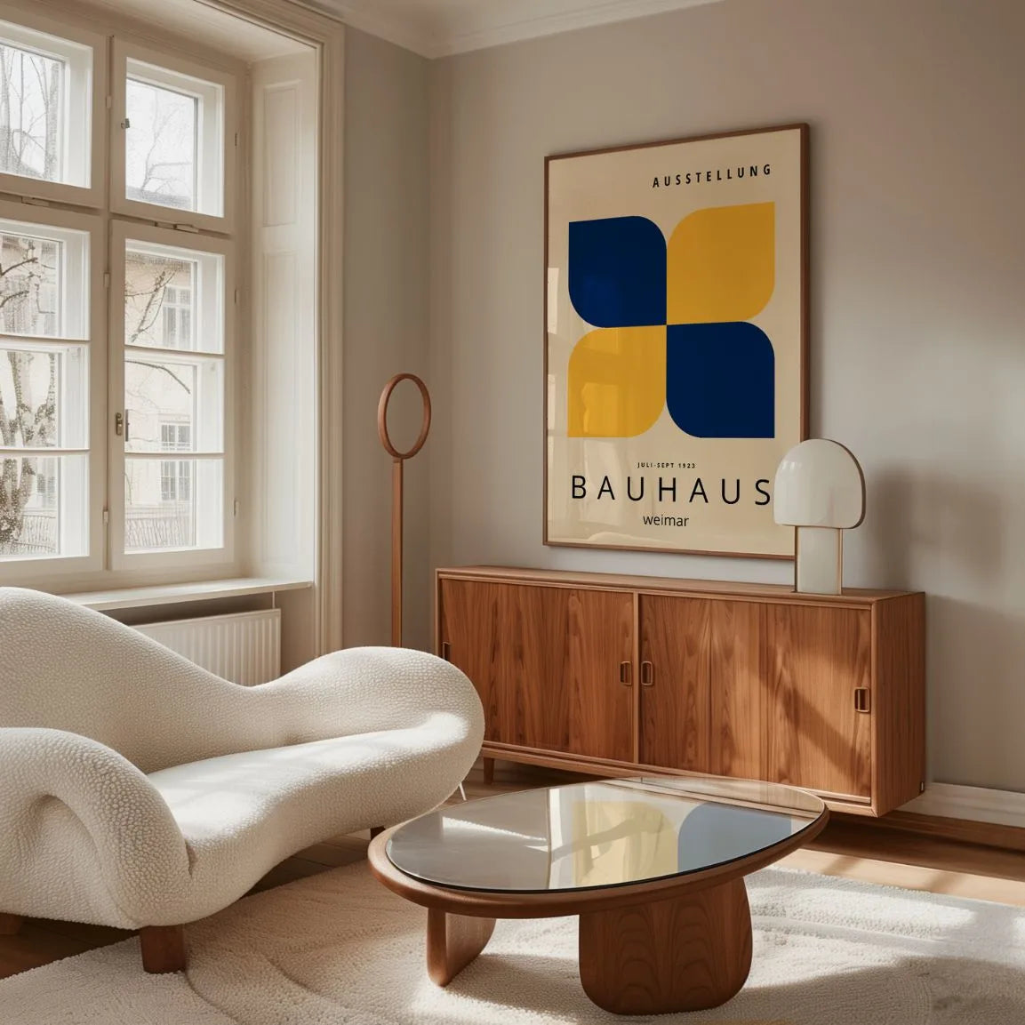 Bauhaus Amarillo Azul Marino Póster