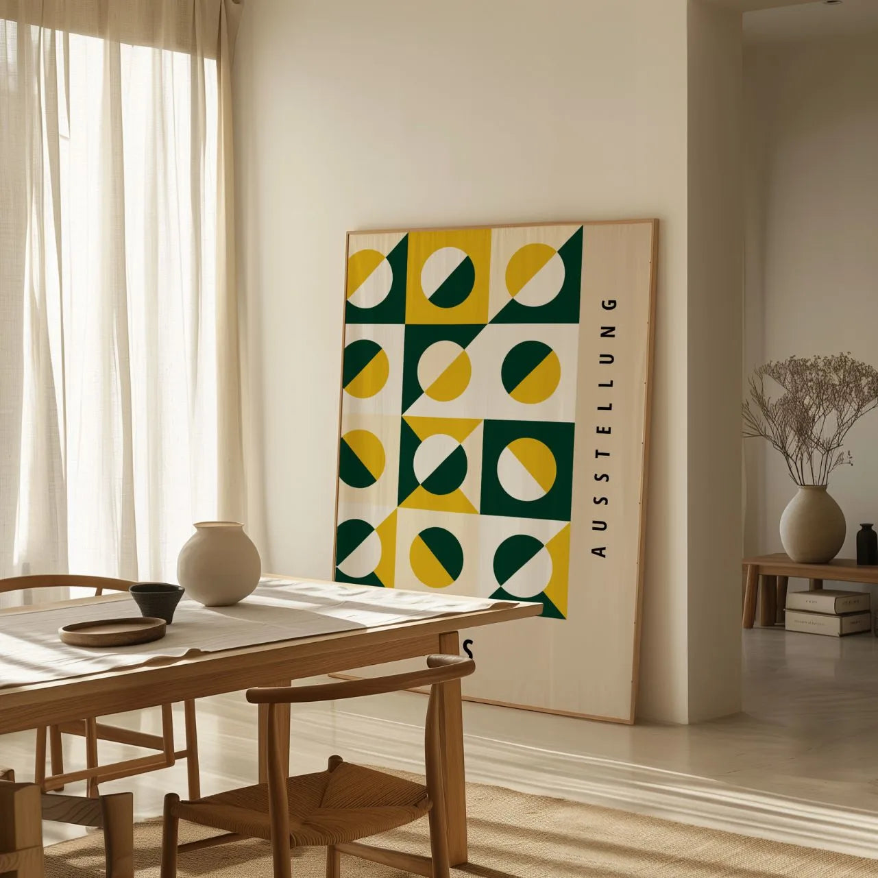 Bauhaus Verde Dorado Póster