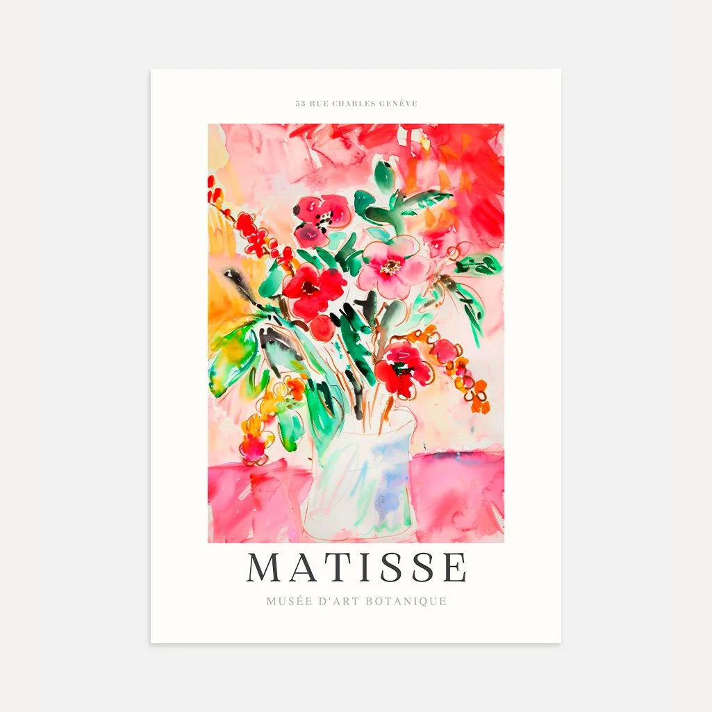 Matisse Rojo Flores Póster