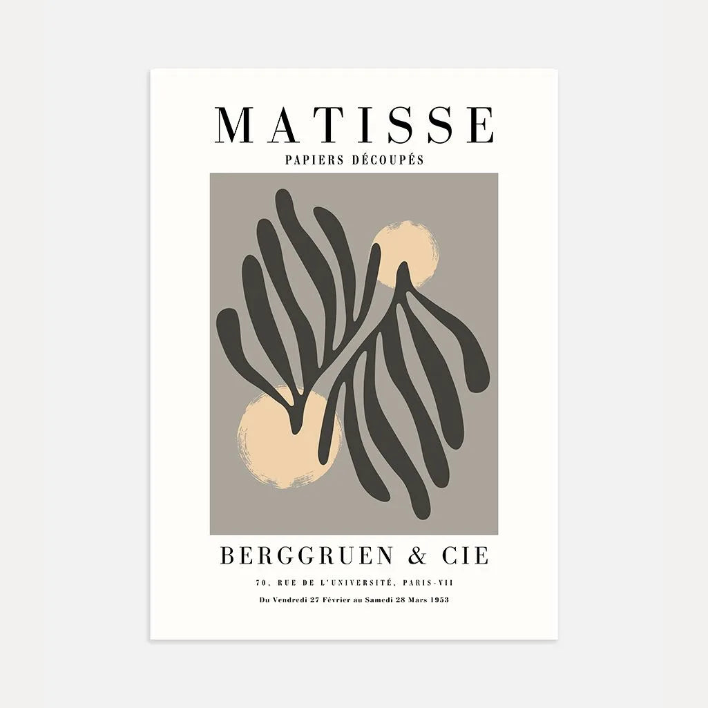 Póster Matisse Hojas Grises