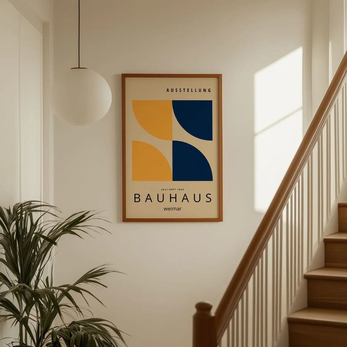 Bauhaus Amarillo Azul Marino Póster