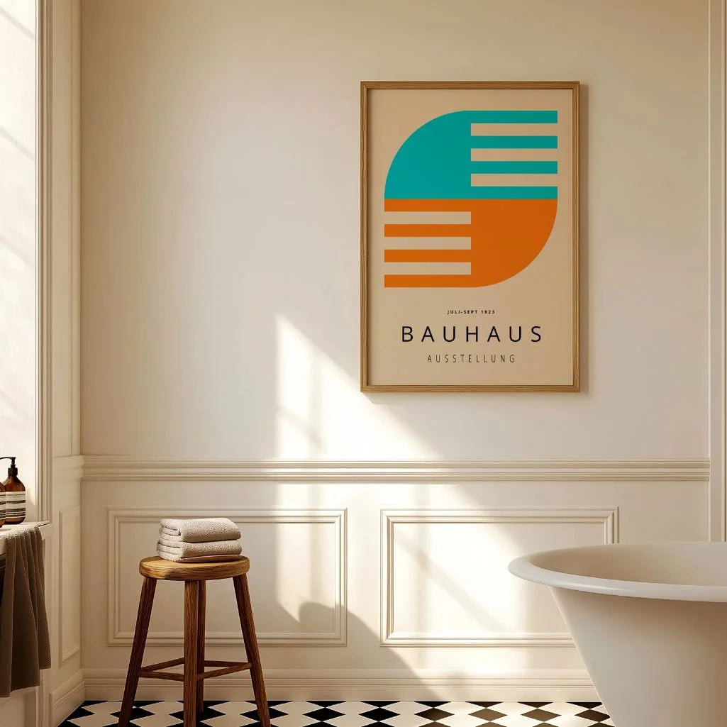 Bauhaus Turquesa Naranja Póster