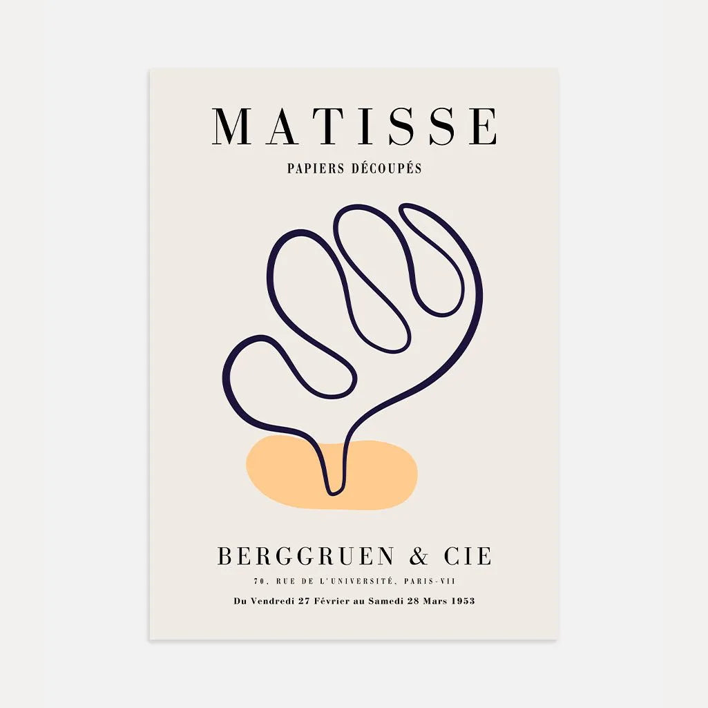 Póster Matisse Acento Naranja Azul Marino