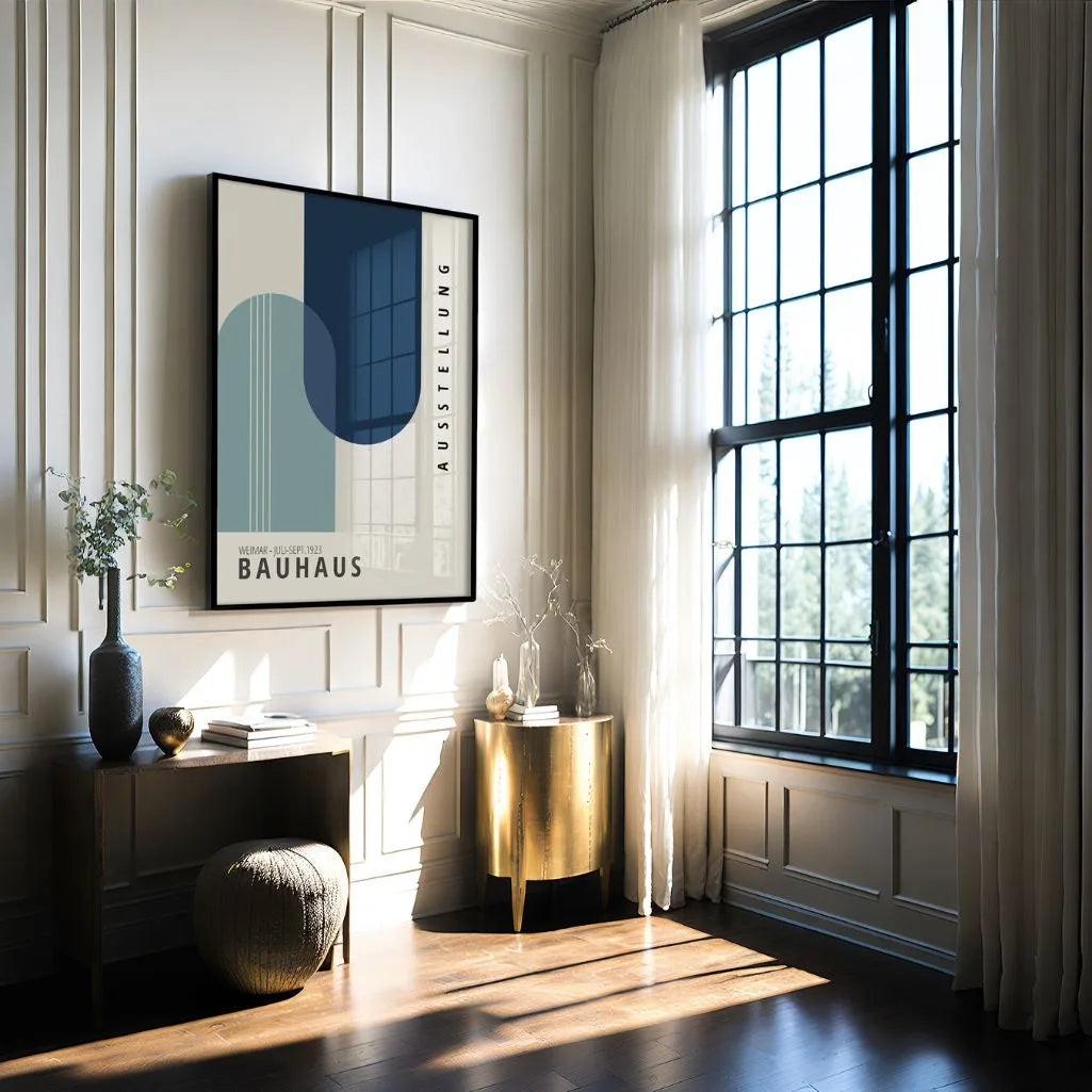 Bauhaus Azul Beige Póster