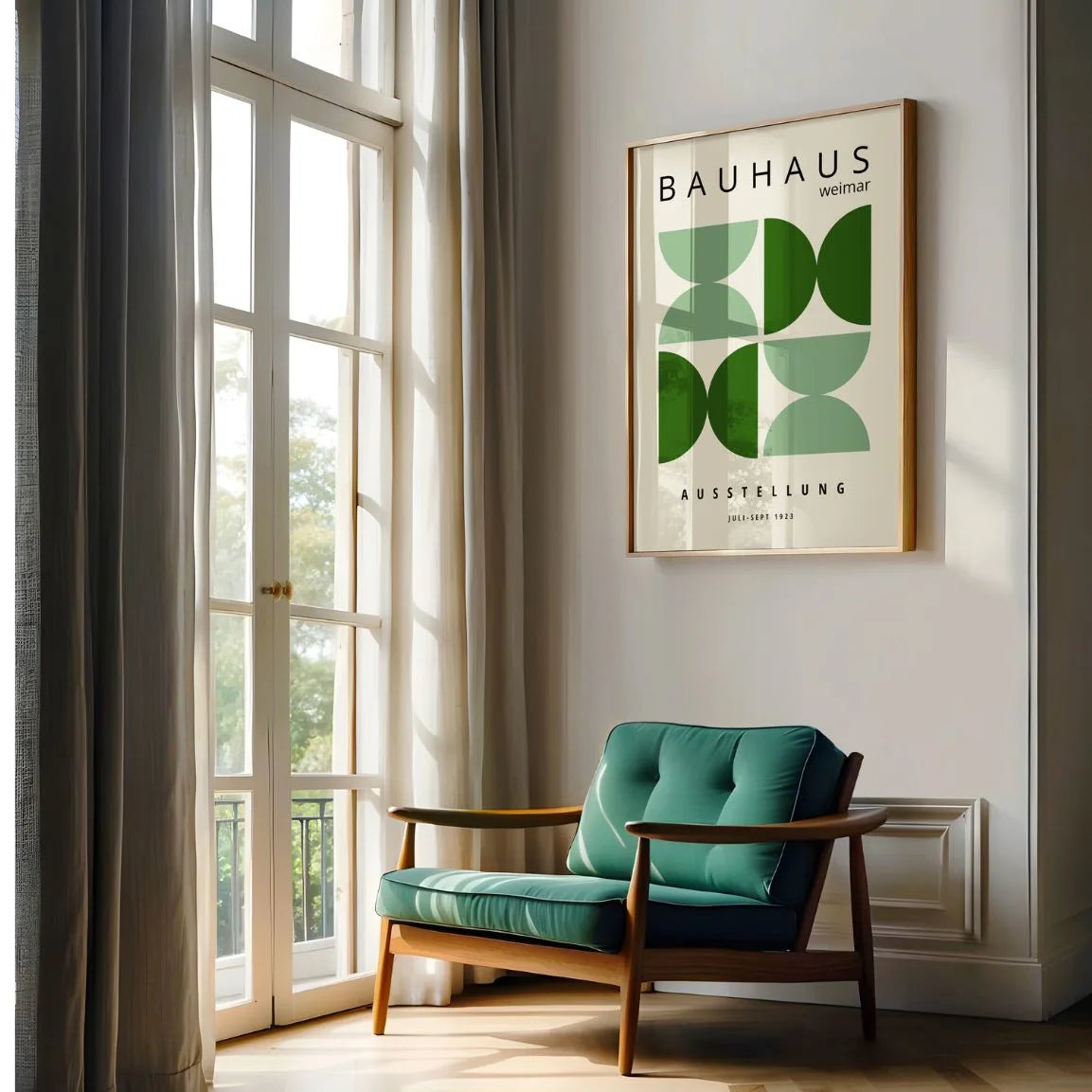Póster Bauhaus Elementos Verdes