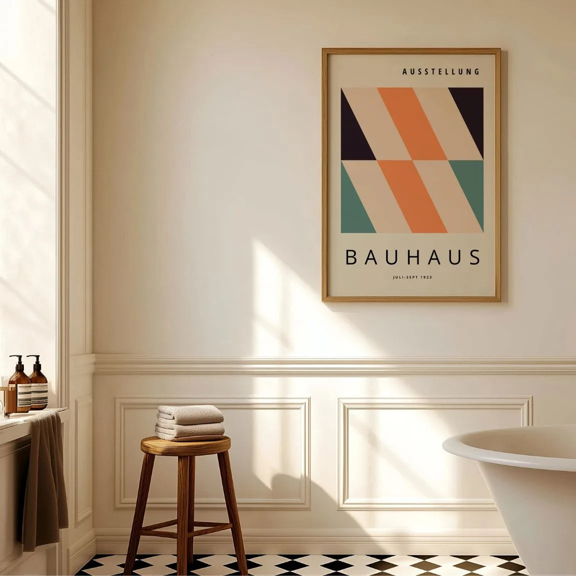Bauhaus Rayas Diagonales Póster