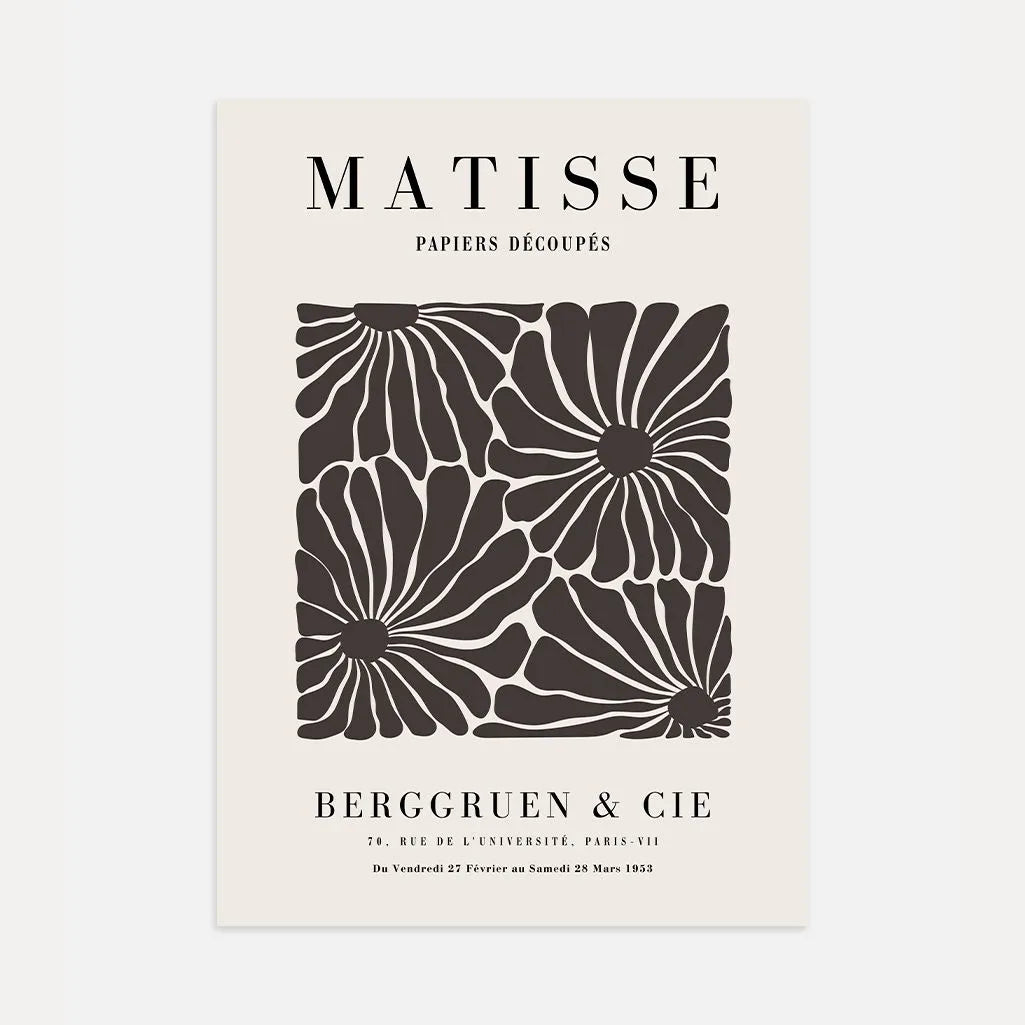 Matisse Marrón Flores Póster