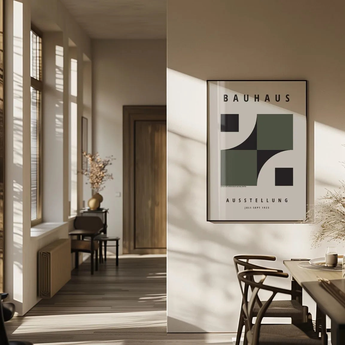 Póster Bauhaus Fusión Verde De Formas