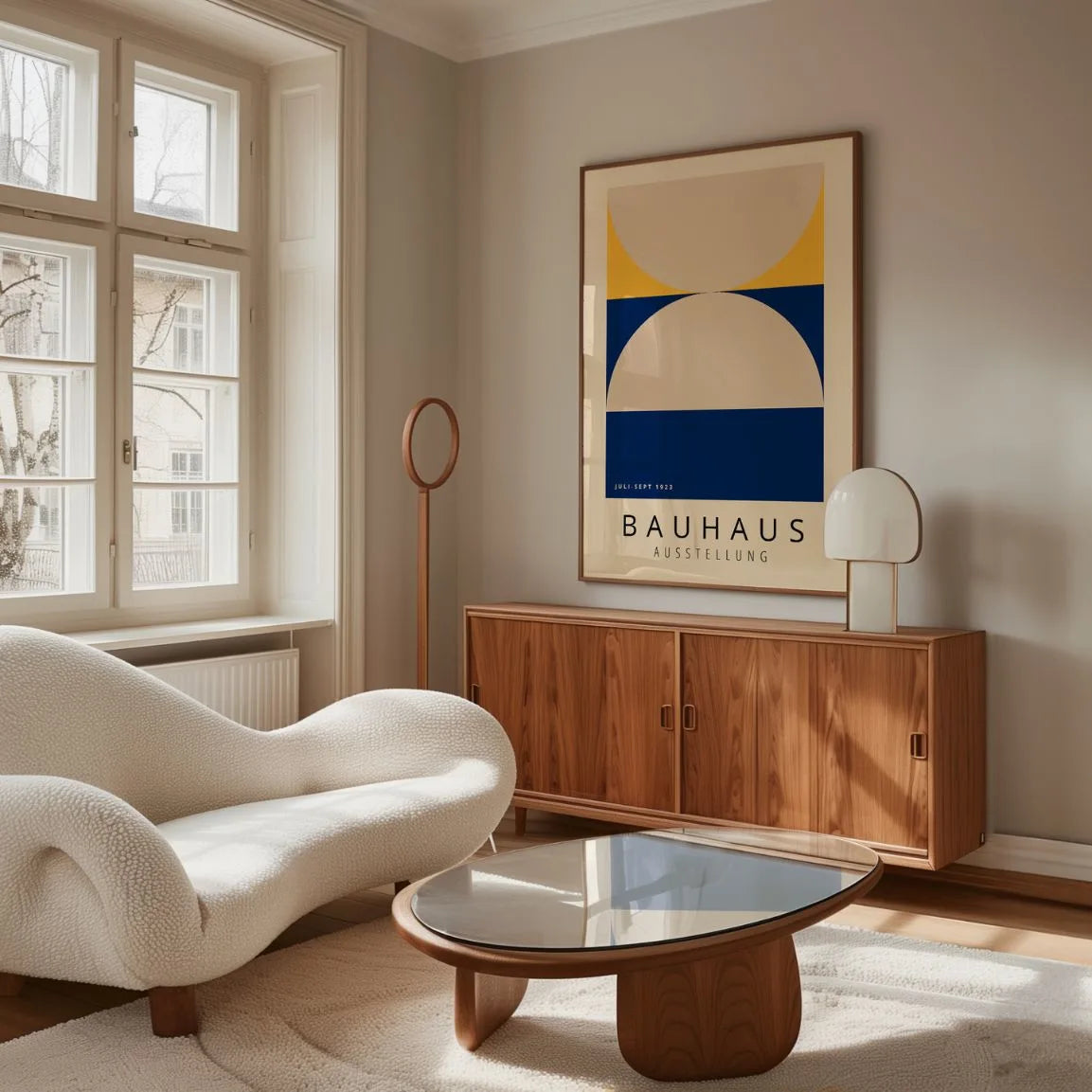 Bauhaus Beige Azul Marino Póster